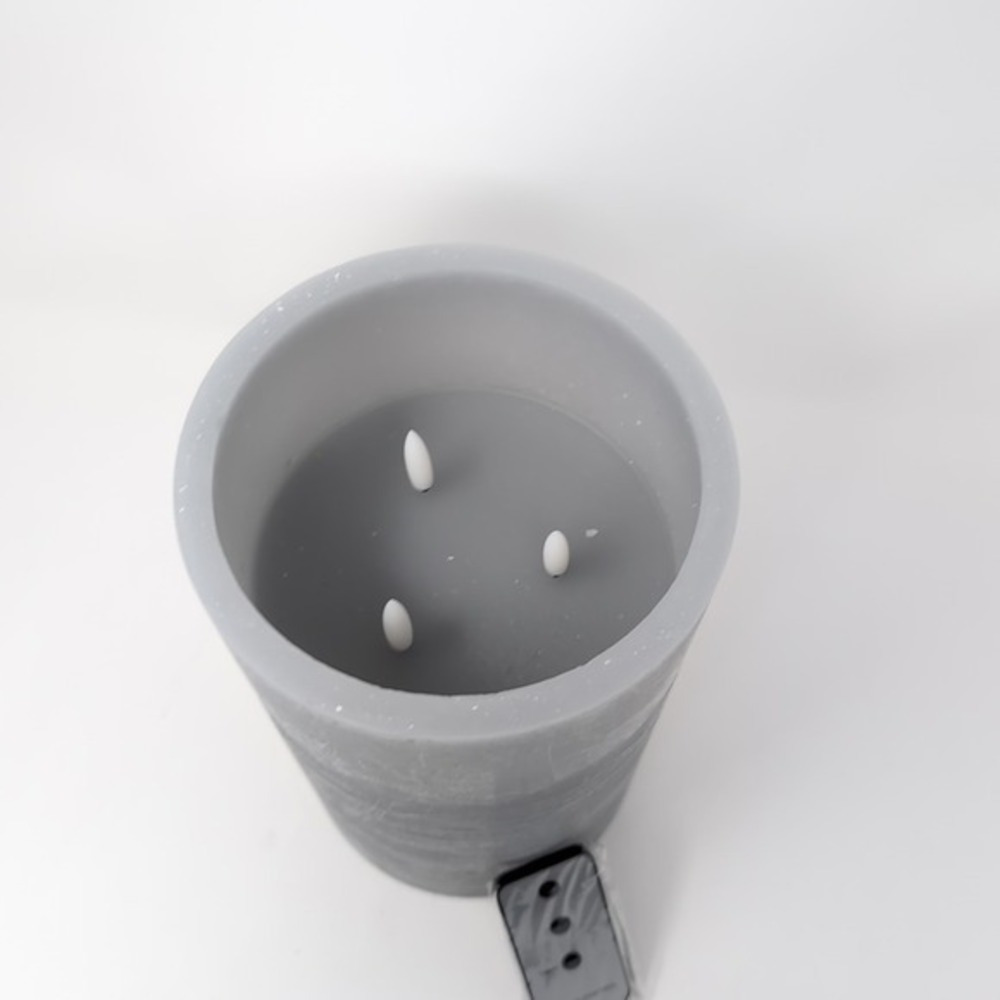 Home Reflections Flameless 6" x 10" Jumbo Candle Decor with Remote Control Gray - Picture 2 of 7